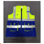 Engineers vest, 2 colors, collar, 4 reflective panels, with pocket